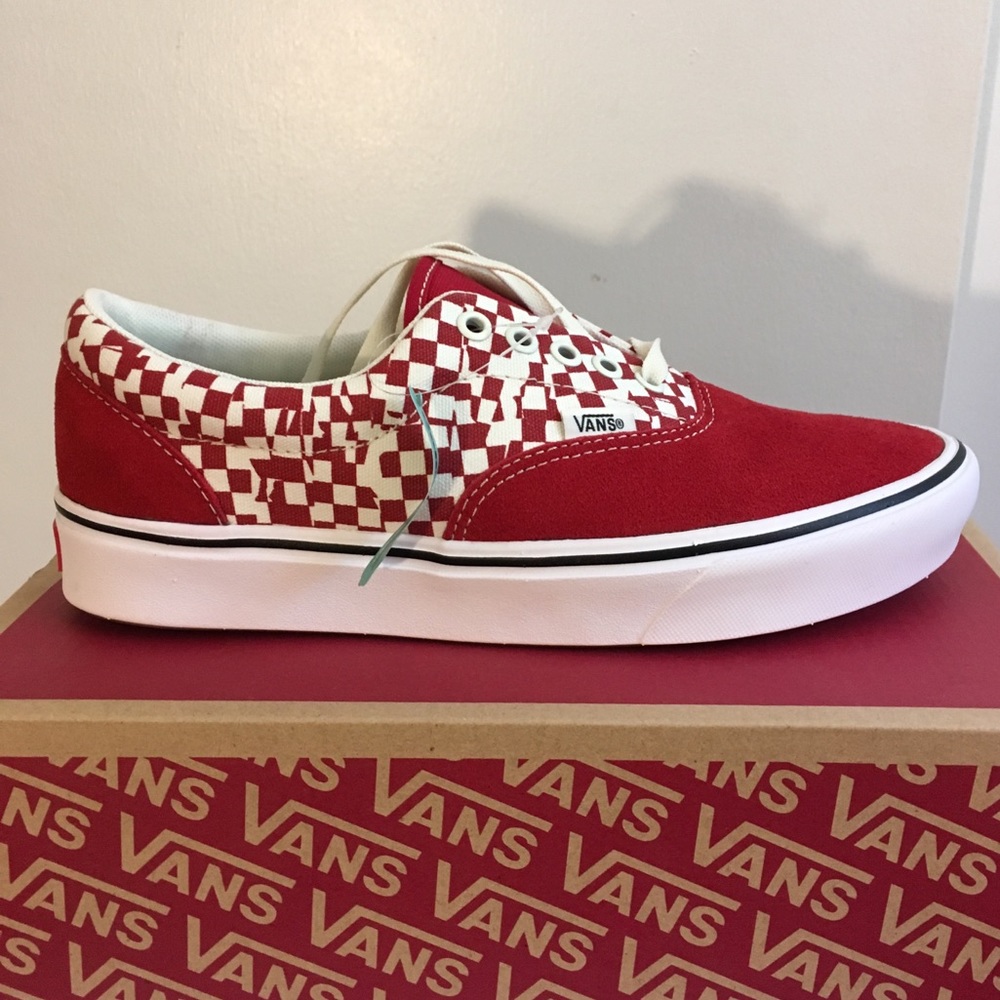 Vans Comfy Cush Red and White Sneakers